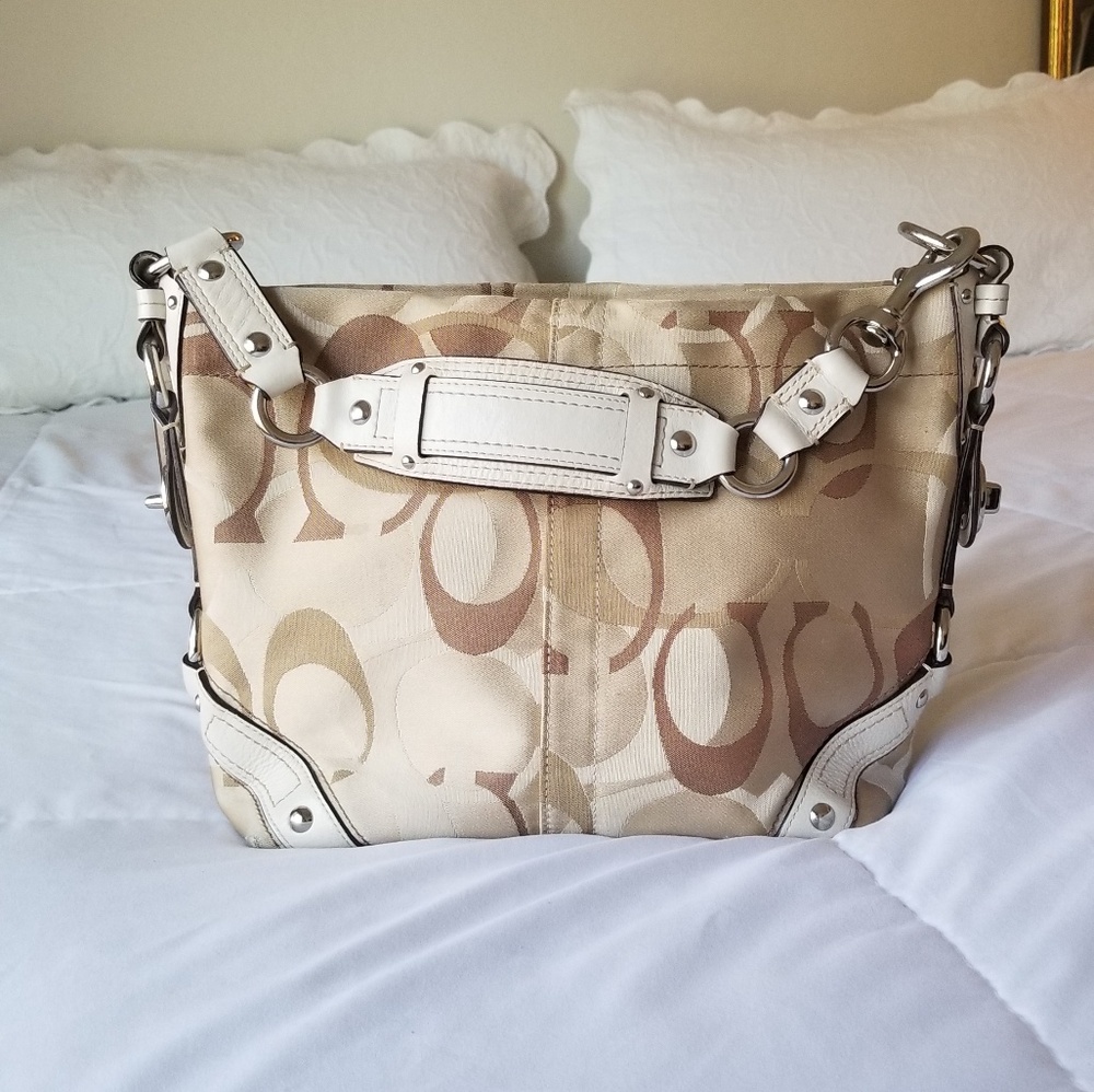 Coach Monogramed Canvas Shoulder Bag